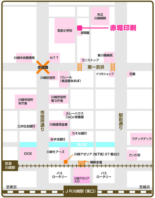 赤堀印刷株式会社 アクセスマップ